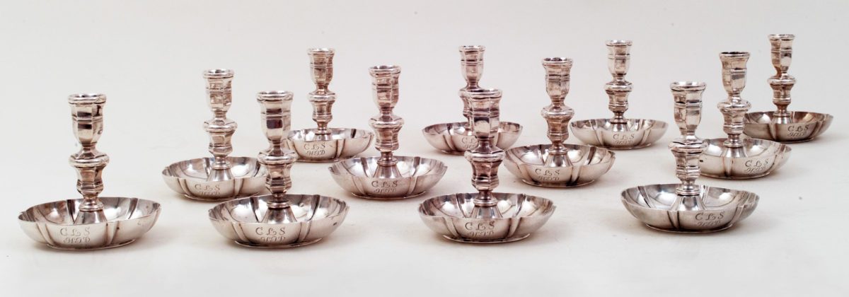 vintage silver candlesticks