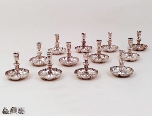 antique silver candlesticks, set, Vienna