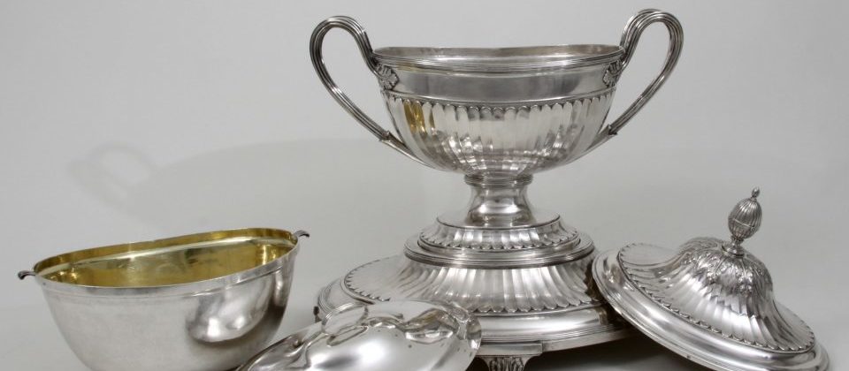 silver tureen, covered liner, neoclassical