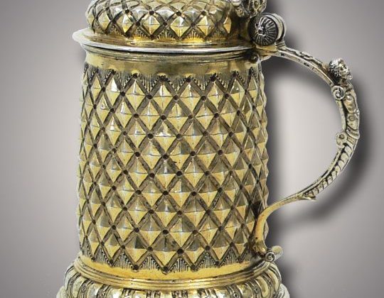 Silver Gilt Tankard with Diamond-Decor, German 16th century