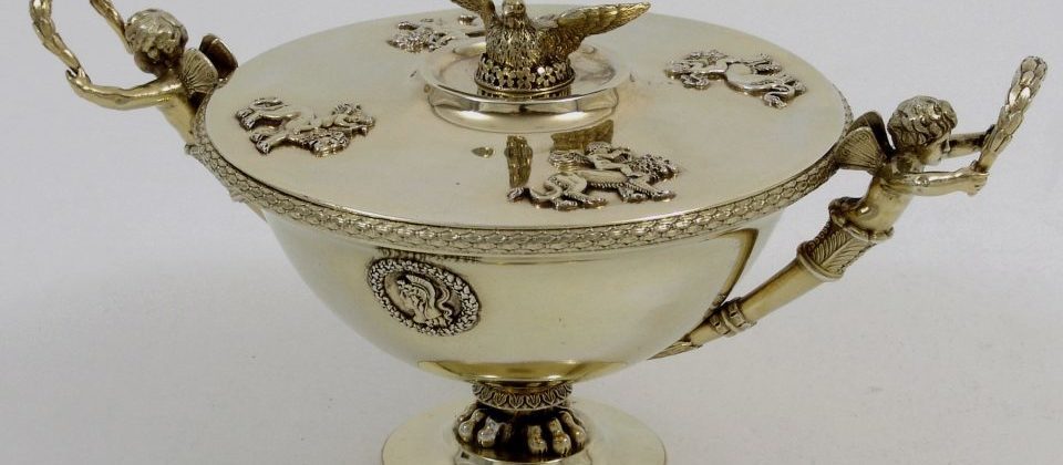 French silver-gilt bowl empire