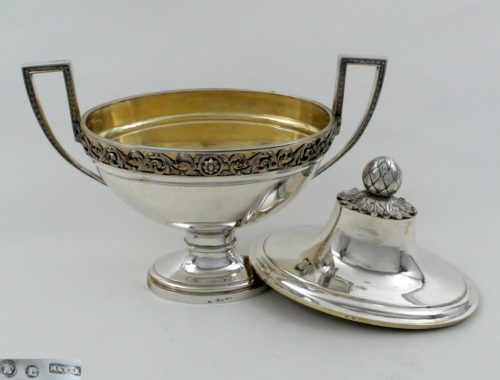 silver soup tureen gilt inside, Wroclaw