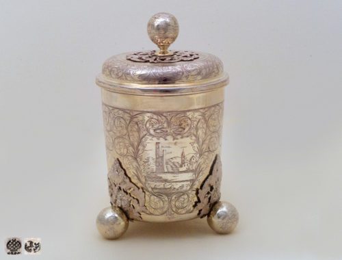 Silver gilt beaker, landscapes, Augsburg barock