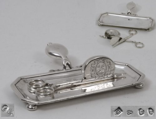 englische Lichtputzschere Tablett, Silber