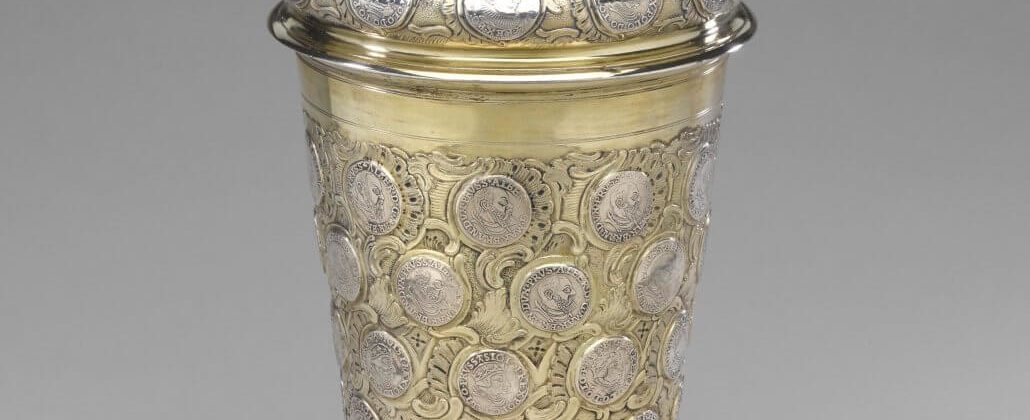 Silber vergoldeter Münzdeckelbecher, Berlin 18. Jahrhundert