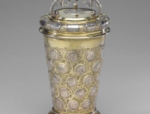 Silber vergoldeter Münzdeckelbecher, Berlin 18. Jahrhundert