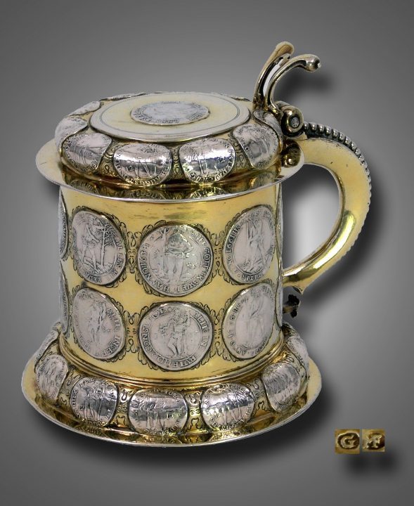Humpen Münzhumpen Silber Glogau 17. Jahrhundert