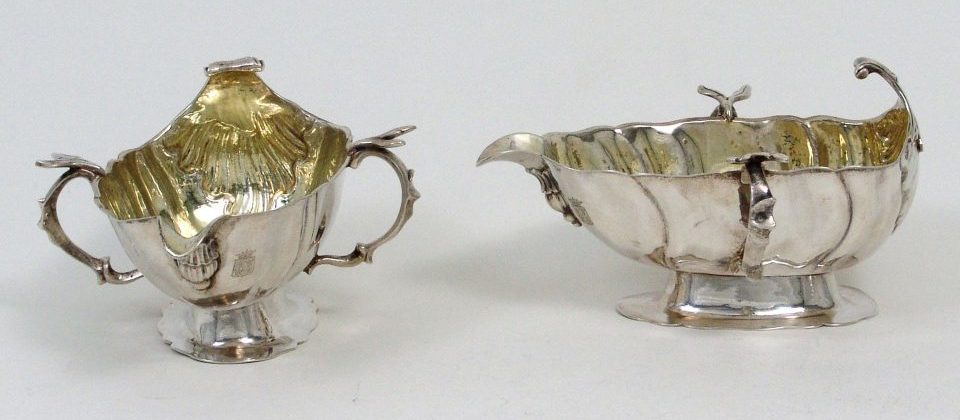 antique silver sauceboats, 18th c.