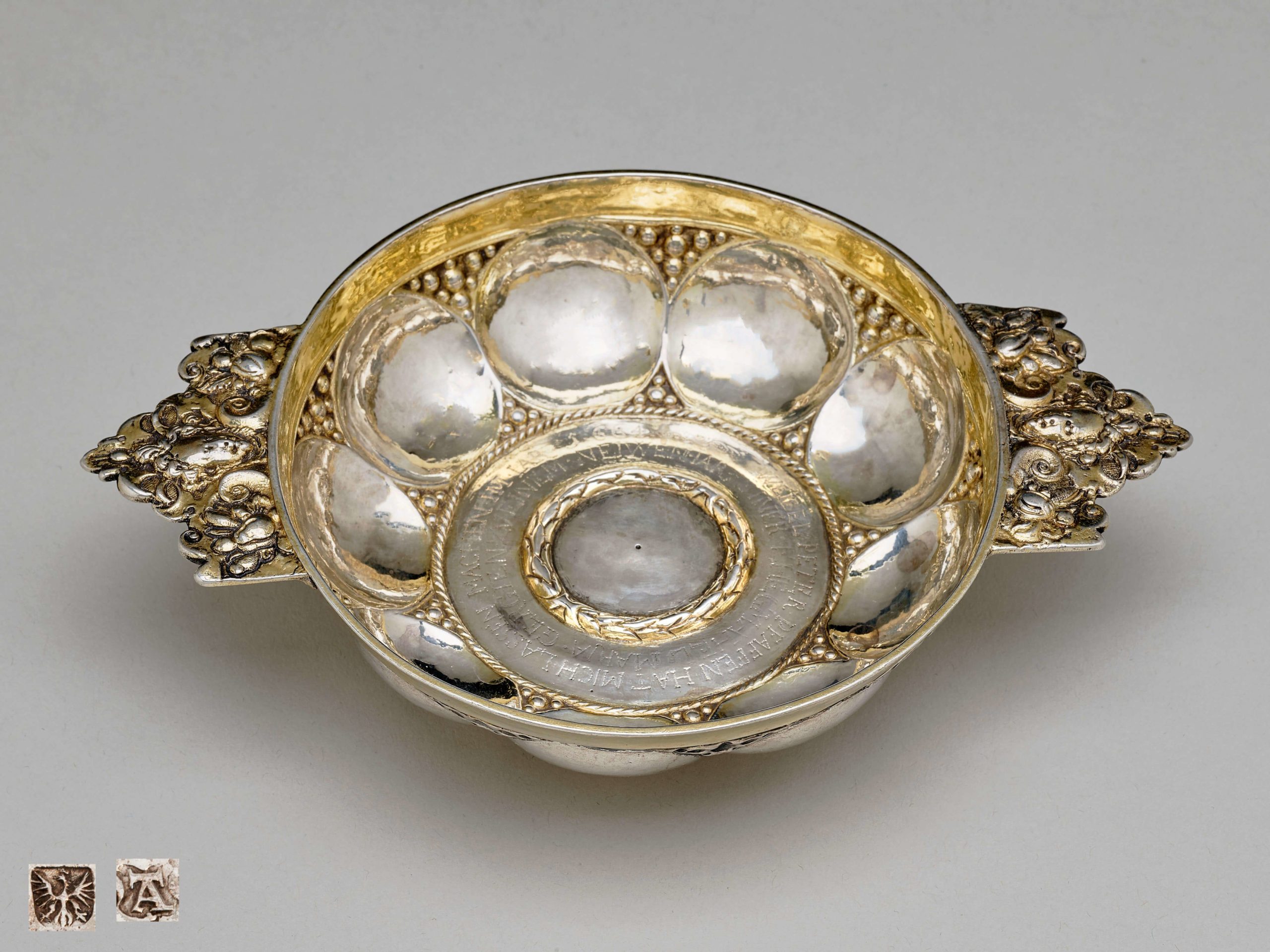Drinking bowl, Silver partly-gilt, Brig 1664, Anton Tuffitscher