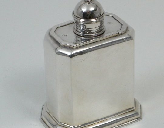 antique silver tea caddy