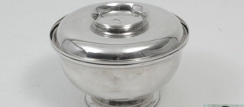 antique english silver sugar bowl