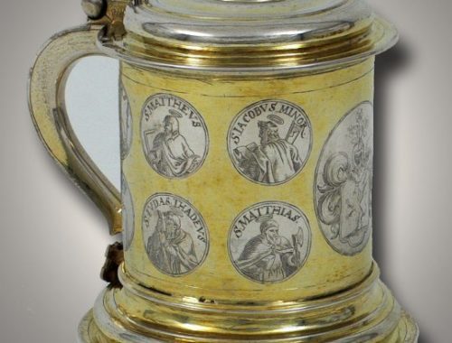 Silber vergoldeter Humpen, Gravuren 12 Apostel, Königsberg 17. Jh.